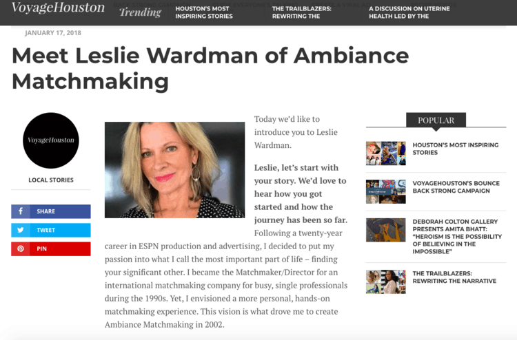 Voyage Houston Interview Leslie Wardman