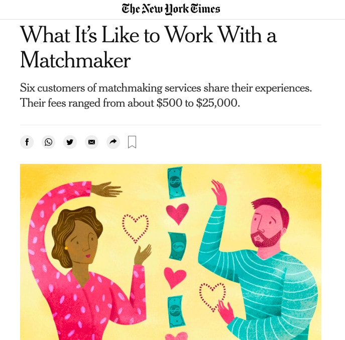 The New York Times What It's Like To Work With a Matchmaker